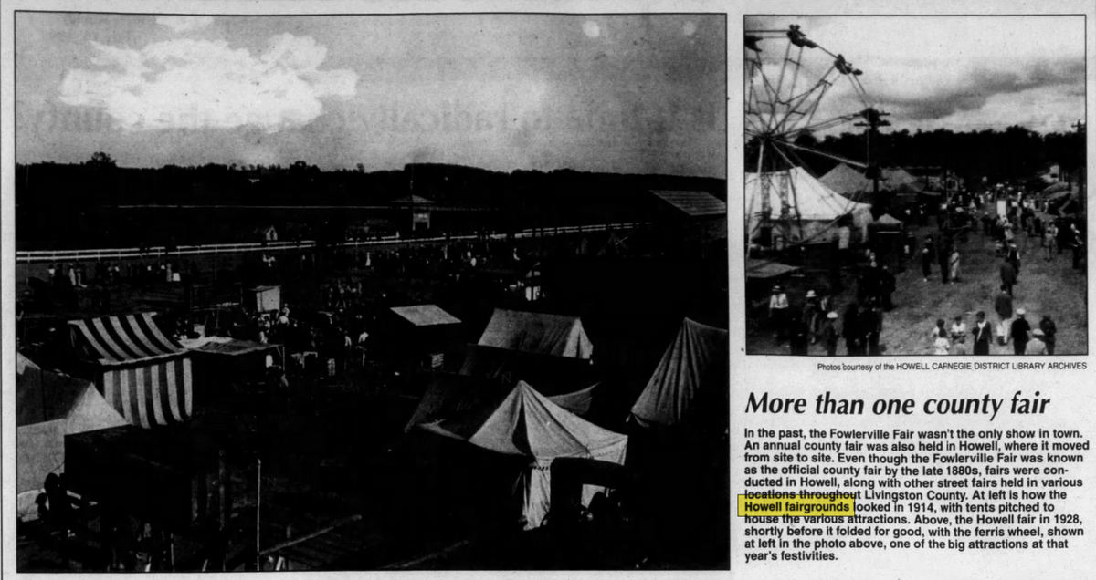Howell Fairgrounds - Historical Photo Of Howell Fairgrounds (newer photo)
